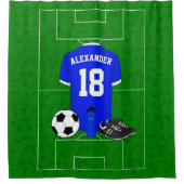 サッカーパーソナライズされたシャツ シャワーカーテン (正面)