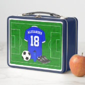 サッカーパーソナライズされたシャツ メタルランチボックス (インサイチュ)