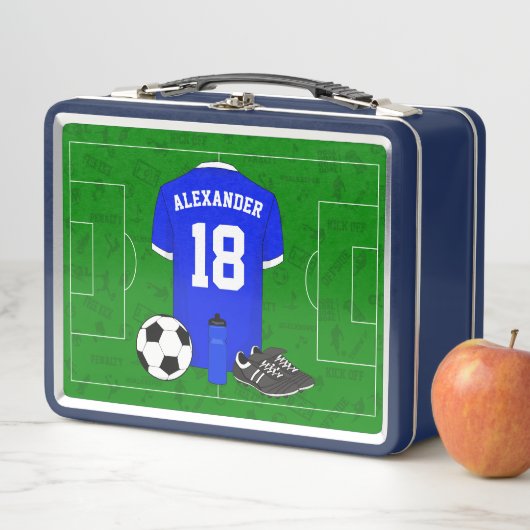サッカーパーソナライズされたシャツ メタルランチボックス (インサイチュ)