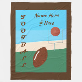 サッカーパーソナライズされたシーン名番号の毛布 フリースブランケット