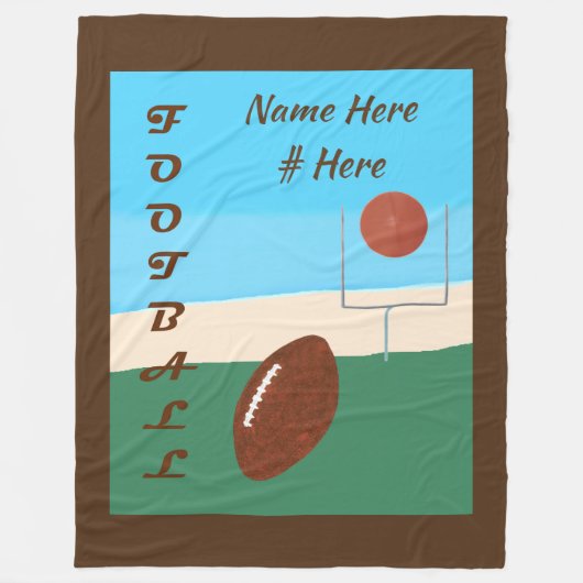 サッカーパーソナライズされたシーン名番号の毛布 フリースブランケット (正面)