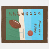 サッカーパーソナライズされたシーン名番号の毛布 フリースブランケット (正面(横))
