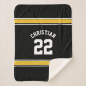 サッカーパーソナライズされたジャージーノベルティスポーツをテーマにした シェルパブランケット (正面)