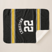 サッカーパーソナライズされたジャージーノベルティスポーツをテーマにした シェルパブランケット (正面(横))