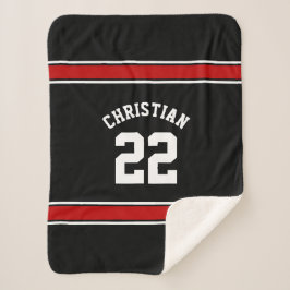 サッカーパーソナライズされたジャージーノベルティスポーツレッド シェルパブランケット
