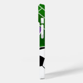 サッカーパーソナライズされたジャージーパープルとホワイト Case-Mate iPhoneケース (裏面 / 左)