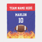 サッカーパーソナライズされたスポーツモダン フリースブランケット (正面)