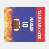 サッカーパーソナライズされたスポーツモダン フリースブランケット (正面(横))