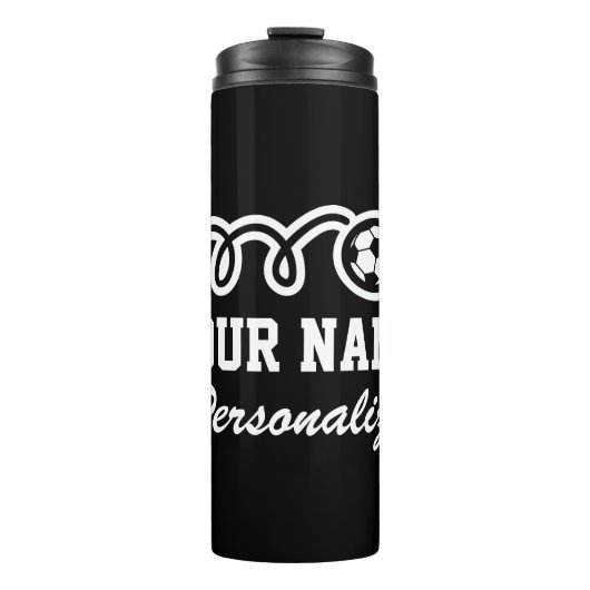 サッカーパーソナライズされたスポーツ熱タンブラーのマグギフト タンブラー (正面)