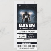 サッカーパーソナライズされたチケット誕生日パーティー 招待状 (正面)