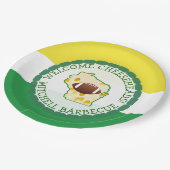 サッカーパーソナライズされたチーズヘッド紙プレート ペーパープレート (アングル)