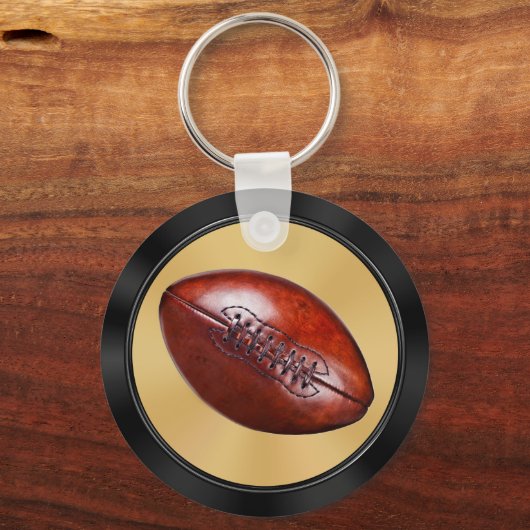 サッカーパーソナライズされたチームのギフト、ブラックと金ゴールド キーホルダー (裏面)
