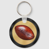サッカーパーソナライズされたチームのギフト、ブラックと金ゴールド キーホルダー (裏面)