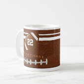 サッカーパーソナライズされたチーム名と番号 コーヒーマグカップ (正面左)