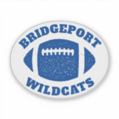 サッカーパーソナライズされたチーム名の青いシール シール (正面)