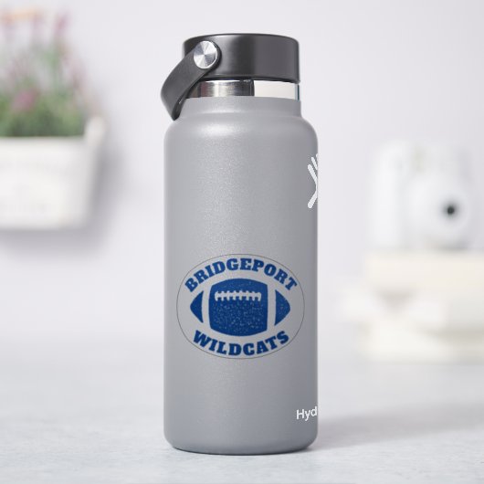 サッカーパーソナライズされたチーム名の青いシール シール (HydroFlask)