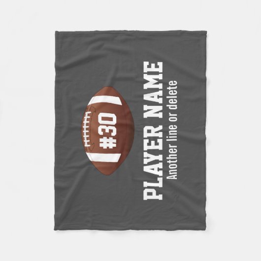 サッカーパーソナライズされたチーム名ジャージー番号 フリースブランケット (正面)