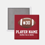 サッカーパーソナライズされたチーム名ジャージー番号 マグネット (正面/裏面)