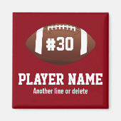 サッカーパーソナライズされたチーム名ジャージー番号 マグネット (正面)