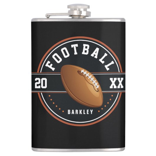 サッカーパーソナライズされたデザイン フラスク (正面)