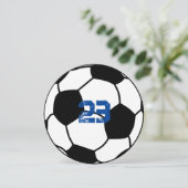 サッカーパーソナライズされたナンバーフラットサンキューカード サンキューカード (スタンド正面)