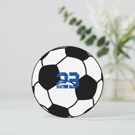 サッカーパーソナライズされたナンバーフラットサンキューカード サンキューカード (スタンド正面)