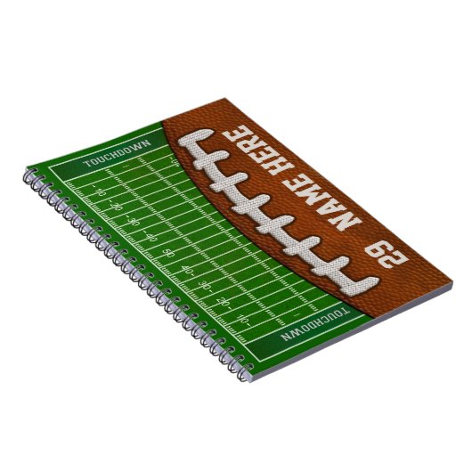 サッカーパーソナライズされたノートブックあなたの名前、番号 ノートブック (右側)