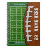 サッカーパーソナライズされたノートブックあなたの名前、番号 ノートブック (正面)