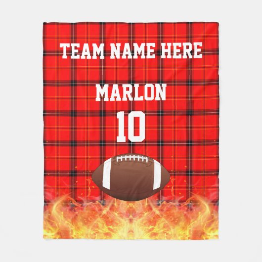 サッカーパーソナライズされたバッファロースポーツ フリースブランケット (正面)
