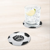 サッカーパーソナライズされたバー（ユダヤ教の）バル・ミツバー白黒 ラウンドペーパーコースター (インサイチュ)