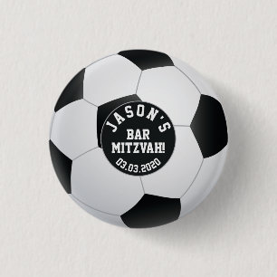 サッカーパーソナライズされたバー（ユダヤ教の）バル・ミツバー選手 缶バッジ