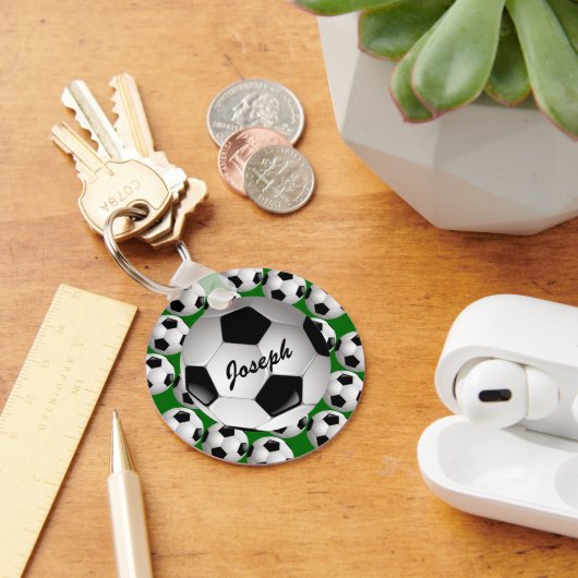 サッカーパーソナライズされたパターンのサッカーボール キーホルダー (デスク)