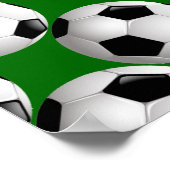 サッカーパーソナライズされたパターンのサッカーボール ポスター (角)