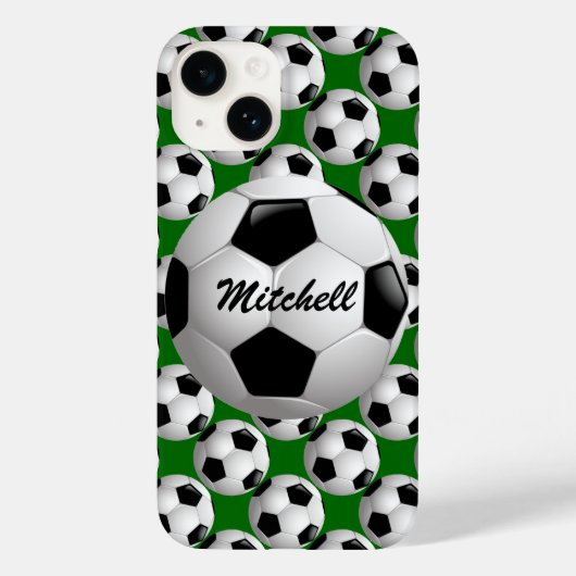 サッカーパーソナライズされたパターンのサッカーボール Case-Mate iPhoneケース (裏面)