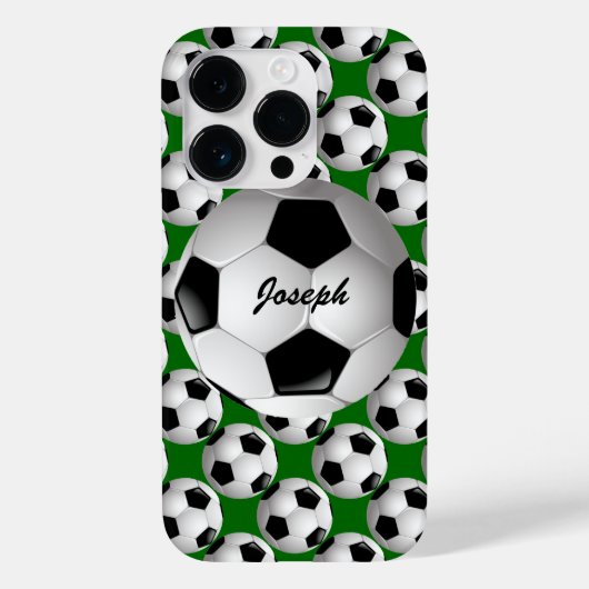 サッカーパーソナライズされたパターンのサッカーボール Case-Mate iPhoneケース (裏面)