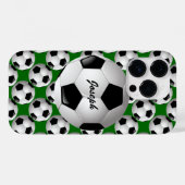 サッカーパーソナライズされたパターンのサッカーボール Case-Mate iPhoneケース (裏面 (横))