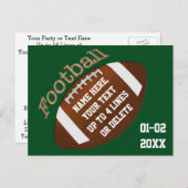 サッカーパーソナライズされたパーティー招待状任意の色文字 インビテーションポストカード (正面/裏面)