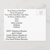 サッカーパーソナライズされたパーティー招待状任意の色文字 インビテーションポストカード (裏面)