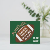 サッカーパーソナライズされたパーティー招待状任意の色文字 インビテーションポストカード (スタンド正面)