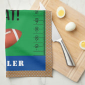 サッカーパーソナライズされたパーティー試合日 キッチンタオル (四つ折り)