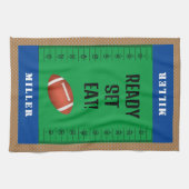 サッカーパーソナライズされたパーティー試合日 キッチンタオル (横)