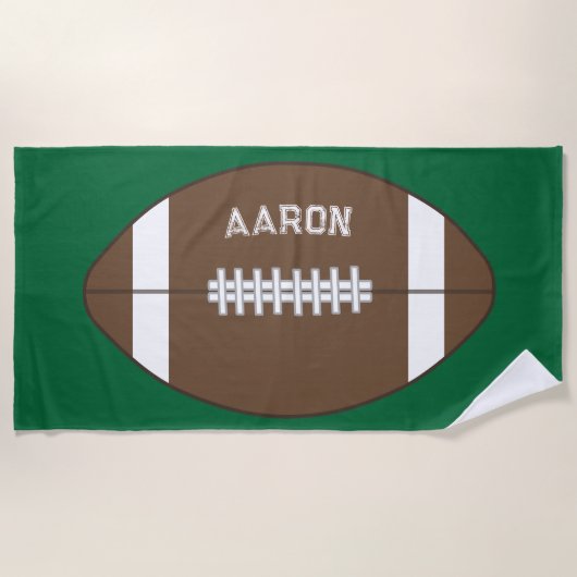 サッカーパーソナライズされたビーチタオル ビーチタオル (正面)