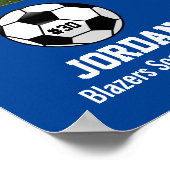 サッカーパーソナライズされたフォトコラージュ名チーム# ポスター (角)