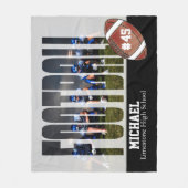 サッカーパーソナライズされた🏈フォトデザイン フリースブランケット (正面)