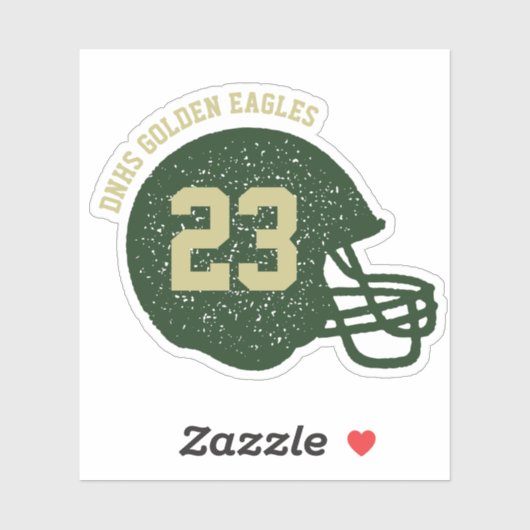 サッカーパーソナライズされたヘルメット番号グリーン金ゴールド シール (シート)