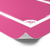 サッカーパーソナライズされたボールとフィールドピンク ポスター (角)