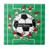 サッカーパーソナライズされたボールと選手 タイル (正面)