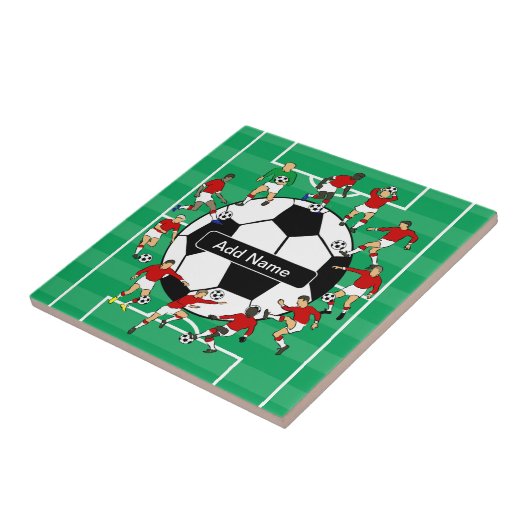 サッカーパーソナライズされたボールと選手 タイル (側面)