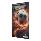 サッカーパーソナライズされたボールの名前と番号 ミニクリップボード (アングル2)