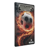 サッカーパーソナライズされたボールの名前と番号 ミニクリップボード (アングル)